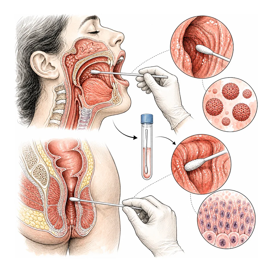 قابلیت اعتماد تست سواب مقعد و گلو برای HPV